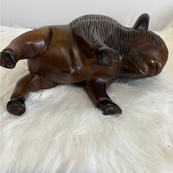 Collectable Wooden Buffalo Figurine - Picture 3 of 7